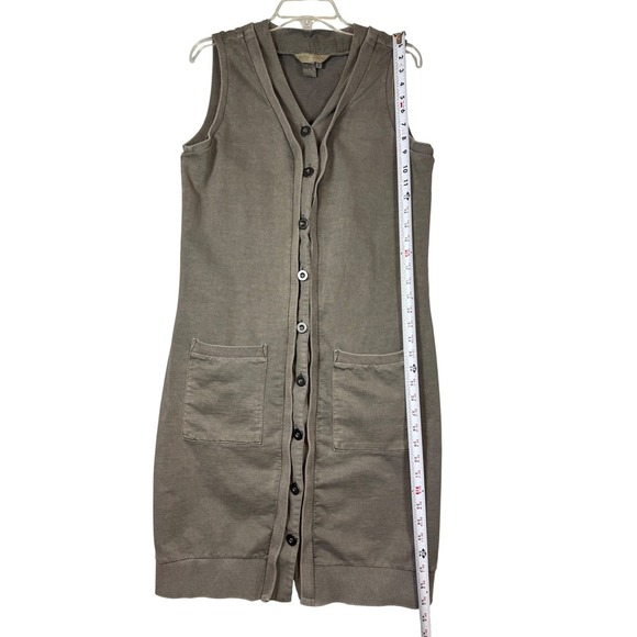 The Territory Ahead 100% Cotton Gray Sleeveless Button Down Dress, Size Large - Picture 5 of 6